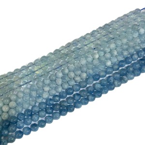 Cuentas Redondas de Aguamarina Natural Azul Cielo Claro, Cuentas Sueltas de Cristal de Berilo para Pulsera, Collar, Joyería Hecha a Mano. Color: # 29 30 - Product Image 4
