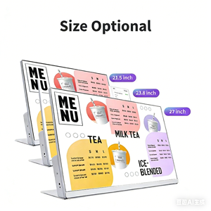 หน้าจอแสดงเมนูอิเล็กทรอนิกส์ LCD ระบบแอนดรอยด์ ขนาด 21.5-27 นิ้ว สำหรับร้านกาแฟ <span class=keywords><strong>KFC</strong></span> ในร่ม ร้านอาหาร ร้านขายชานม และร้านค้าปลีก ใช้เป็นป้ายดิจิทัล - Product Image 3