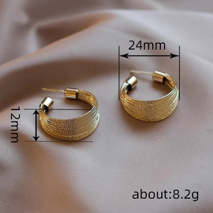 Orecchini a Perno Rotondi con Texture Spazzolata per Donne, Design Audace e di Tendenza, Gioielli alla Moda - Product Image 4