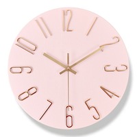 Jam Dinding Bulat Minimalis Jam Gantung Analog Kuarsa Senyap Warna Emas Beige Modern Nordik untuk Ruang Tamu Kamar Tidur