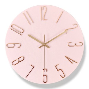 Minimalist Round Wall <b>Clock</b> Silent Quartz Analog Hanging <b>Clock</b> Nordic Modern Beige Gold Tone for Living Room <b>Bedroom</b> - Product Image 5