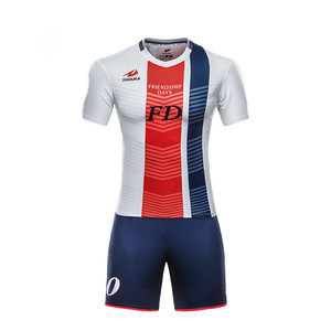Online manufacturer retro blank red white sublimated football jersey co football wear custom set shirt maker soccer football jersey - Product Image 1