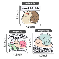 Épinglette en émail Kawaii Escargot, Mode de repos activé, Badge métallique personnalisé, Thème Vie Lente, Bijou à revers