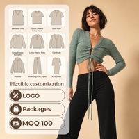 Crop top personnalisé pour femme, style Y2K, pull en tricot à col en V ajouré avec lacets