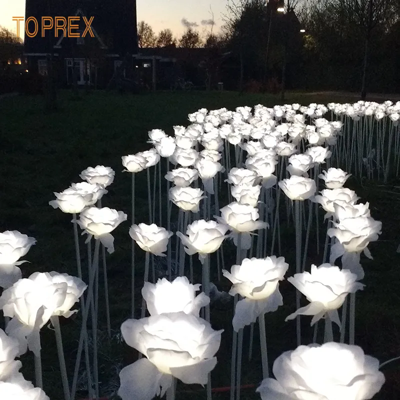 Led Flowers Garden Decor Artificial Waterproof Rose Tulip Flowers Led Lights Decorations Lotus Lamp