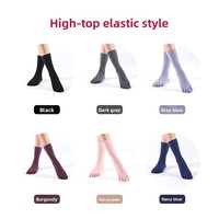 [Nouvel Arrivage] Chaussettes de Yoga et Fitness Professionnelles Antidérapantes à Cinq Doigts pour Femmes, Modèle Hiver à Tube Haut avec Bande Élastique pour Débutantes