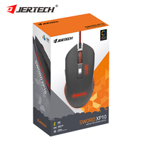 JERTECH XP10 Vente en gros 1200/1600/2400/3200 DPI Filaire USB Éclairage Gamers Souris Ordinateur Souris Filaire