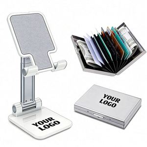 Custom Logo Portable Foldable Angle Adjustable Universal Phone <b>Holder</b> Stand ABS+PP+Metal for Office Desktop Promo Business Gifts - Product Image 1