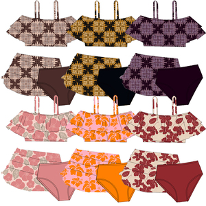 Conjunto de Bikini de 3 Piezas para Mujer, Diseño Hawaiano, Estampado, Ecológico y Cómodo, Traje de Baño para Damas y Adolescentes - Product Image 1