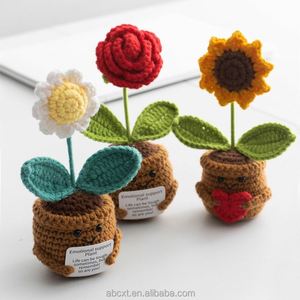 Maceta de Ganchillo Hecha a Mano con Rosas, Girasoles y Corazones, Regalo de Ánimo Positivo para el Día de la Madre, Navidad, Halloween - Product Image 2