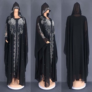Eid vestito musulmano per le donne diamanti marocco caftano abito da festa Dubai Abayas Kaftan Vestidos abito lungo tradizionale musulmano - Product Image 3