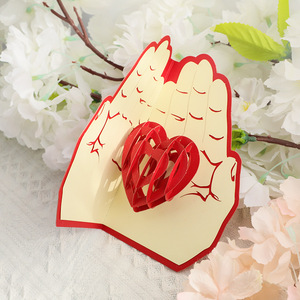 Thiệp Chúc Mừng Ba Chiều Ngày Valentine Thẻ Quà Tặng Thông Điệp Chúc Phúc Ba Chiều 3D Trong Lòng Bàn Tay Của Một Cặp Đôi - Product Image 5