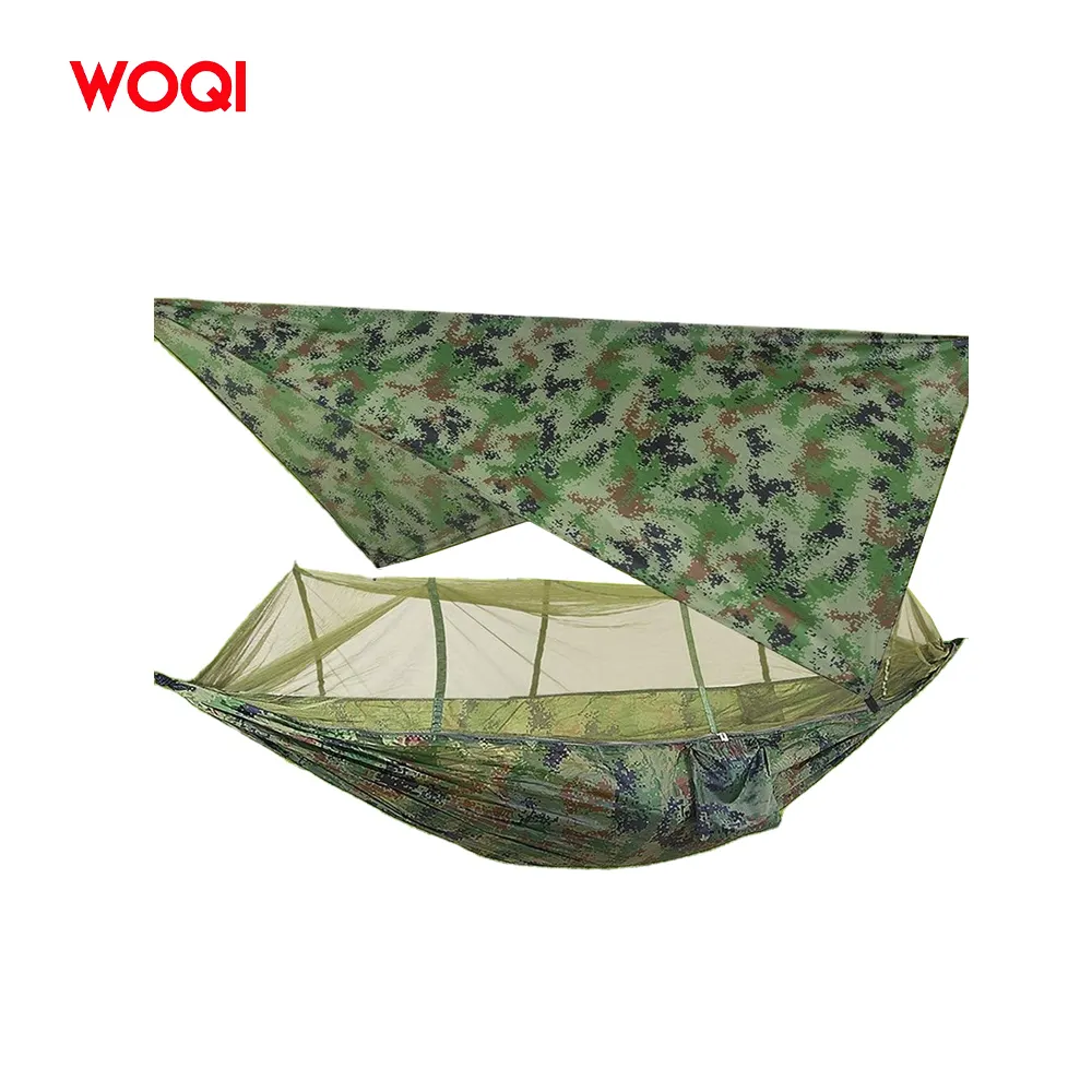 Woqi Factory Export Nice Price Insect Free Camouflage Spinning Double Hitch nylon hammock