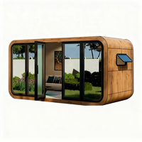 Capsule spatiale préfabriquée de luxe, directement de l'usine, en acier léger, modulaire, portable, type Apple Cabin, étanche, pour glamping, hôtel ou complexe hôtelier