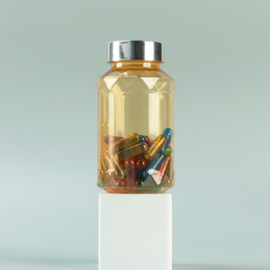 Botella Transparente Amarilla Personalizada, Envase de Plástico PET para Cápsulas, Botella Vacía para Productos de Salud con Tapa de Rosca - Product Image 3