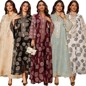 Abito Lungo Ricamato con Paillettes per Donne Musulmane, Taglie Forti, <span class=keywords><strong>Stile</strong></span> Mediorientale, Nuovo Design per Europa e America - Product Image 1
