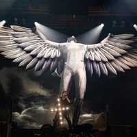 Décoration gonflable géante pour scène de concert, ange Jésus blanc gonflable avec des ailes pour la toile de fond de la scène