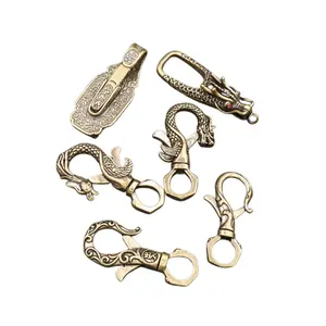 YS0001批发各种仿古工艺黄铜生肖龙蛇雕塑钥匙扣