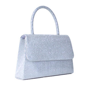New Arrival In-stock PVC Square <b>Evening</b> <b>Bag</b> Niche Mini Fine Glitter Sequin Handheld Banquet Clutch - Product Image 5