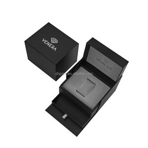 Caja <span class=keywords><strong>de</strong></span> Regalo <span class=keywords><strong>de</strong></span> Cartón Rígido <span class=keywords><strong>de</strong></span> Lujo Personalizada para Reloj Negro, Juego <span class=keywords><strong>de</strong></span> Tres Piezas con Almohada para Reloj y Almacenamiento en Cajón - Product Image 3