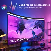 Barre lumineuse d'affichage de fond multifonctionnelle à 3 modes et 7 couleurs Barre lumineuse incurvée pour écran d'ordinateur pour salle de jeux