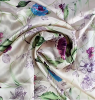 Tissus d'impression numérique personnalisés en gros, satin de soie pour femmes, tissu 100% polyester, satin floral pour vêtements