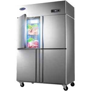 Commercial 4 Doors Upright Freezer Refrigerators Vertical Refrigerator Cooler Fridge For Restaurant