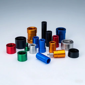 Componentes de mecanizado de precisión personalizados: Eje escalonado de aluminio, piezas de manguito, taladrado, anodizado de color, mecanizado CNC, electroerosión por hilo, automatización - Product Image 4