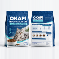 Aliment pour chats d'intérieur OEM, poisson, 32% de protéines, fibres solubles et insolubles, soutien anti-boules de poils, soin digestif, 1,1 kg, vente en gros