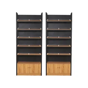 Commercial Application 5 Tier Steel-Wood Combination Storage Shelving Rack Shelf Multi-Level Metal Gondola Shelf