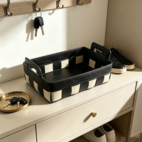 Panier de rangement de luxe en cuir PU écologique et durable, organisateur polyvalent pour bureau, entrée, coiffeuse, et pour ranger des collations