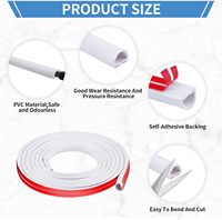 Gaine de câble murale semi-circulaire blanche flexible autocollante, utilisation en extérieur, protection contre les intempéries, dissimulateur d'extrusion