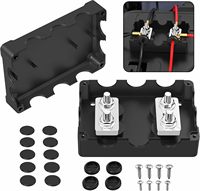 Barre omnibus 400A, bloc de distribution d'alimentation 12V avec 4 goujons 5/16"(M8), barre omnibus double batterie, bloc de distribution de bornes marines 48V DC