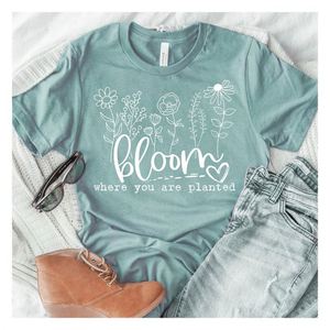 Custom Spring Flower Heat Transfer Clothing Transferable Film Plastisol DTF Transfer Designs Ready to Press for T Shirt - Product Image 1