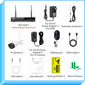Hiseeu 10ch NVR 5MP HD hai cách âm thanh đầy đủ màu sắc tầm nhìn ban đêm WIFI Home CCTV Kit không dây an ninh Hệ thống <span class=keywords><strong>camera</strong></span> ngoài trời - Product Image 6