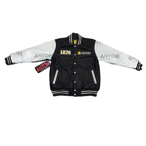 Blouson universitaire vintage personnalisable en toile premium avec col montant, nouvelle collection 2025, pour l'hiver, style décontracté, avec logo personnalisé sur le devant - Product Image 1