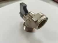 D1036 Robinet à bille manuel en laiton nickelé, mâle, à commande courte, avec raccord à compression, pour machine à laver, OEM