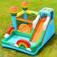 Parc d'attractions gonflable en PVC pour enfants, idéal pour les fêtes en extérieur et les aires de jeux intérieures