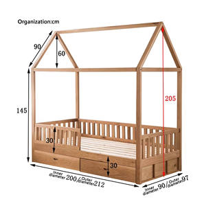 Cama litera infantil de madera con forma de casa de árbol y almacenamiento, fabricada en fábrica para dormitorio infantil - Product Image 6