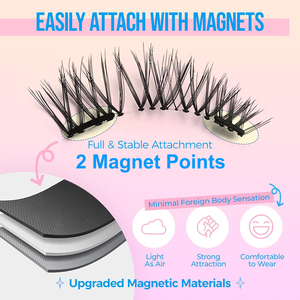 Applicateur de cils magnétiques réutilisable, léger, fait main, naturel, long et épais, avec clip pour faux cils à marque privée - Product Image 3