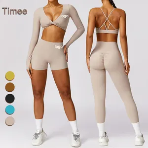 Women 5 Pieces Breathable Activewear Set Bra Leggings shorts top yoga suit sexy wear quick dry running fitness clothes