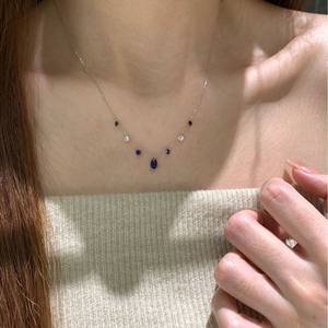 Collier en argent pur S925 avec petit cadenas en forme de cœur, pendentif superposé entièrement serti de diamants, style simple, mignon, exquis et tendance - Product Image 4