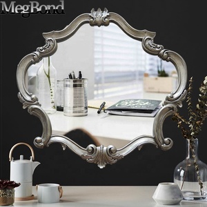 Antique Gold Handmade Art Deco <strong>Plastic</strong> Framed Decorative <strong>Mirrors</strong> for Bathroom - Product Image 2