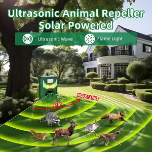 Répulsif animal à <span class=keywords><strong>ultrasons</strong></span> solaire amélioré, épouvantail extérieur, répulsif pour oiseaux, cerfs, chats, chiens, lutte antiparasitaire, répulsif animal à <span class=keywords><strong>ultrasons</strong></span> - Product Image 4