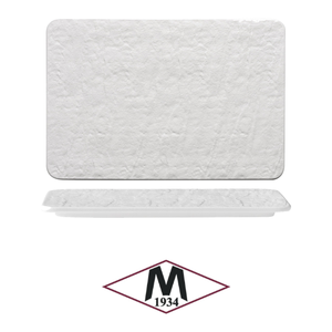 Plateau de service blanc Erosion 30 × 20 cm effet pierre en porcelaine M1934 - Product Image 4