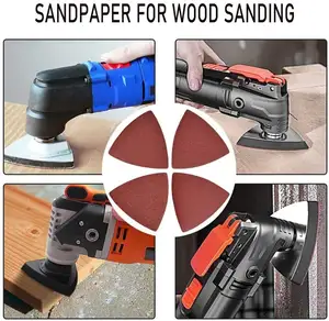 100pcs Triangle Hook Loop Sandpaper Disc Oscillating Multi-Tool Sanding Pads For Abrasive Tools