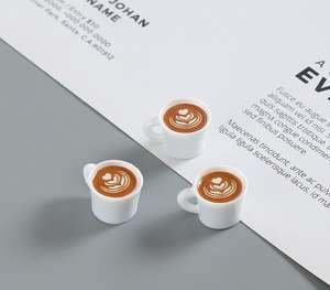 ของตกแต่งจิ๋วเรซิ่นสไตล์ใหม่  ชุดจานชามกาแฟลาเต้พร้อมจานรอง  ของประดับตกแต่งบ้านตุ๊กตา  สำหรับงาน DIY  ชุดเครื่องครัวจิ๋ว - Product Image 6
