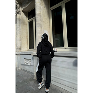 Conjunto Deportivo Negro Simple de 340 g/m², Transpirable, Unisex, Ropa Casual - Product Image 1