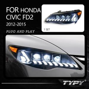 Luces de coche TYPY para Honda Civic FD2, faro delantero 2012-2015, proyector LED, luz diurna, accesorios automotrices - Product Image 2