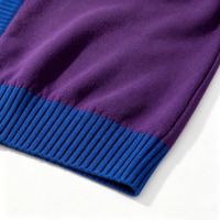 OEM Strickwaren-Hersteller KTY Brust-Stickerei Winterkleidung Lila Blau Einreihige Herren Freizeitstrickjacken
